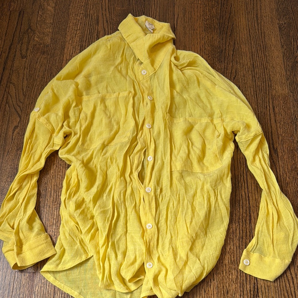 Vici Yellow Button-Up Shirt